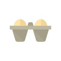 Egg card box icon in flat color style. Packaging chicken poultry food container vector