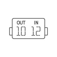 Player substitution board icon in thin outline style vector