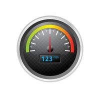 Dashboard icon in color. Control panel odometer speedometer vector
