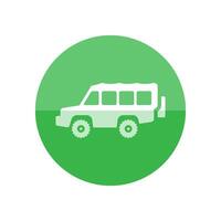 Offroad car icon in flat color circle style. Truck, double cabin, 4x4, 4 wheel driver explore safari vector