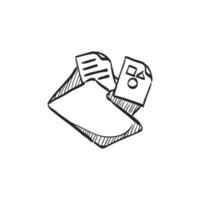 Hand drawn sketch icon folder vector