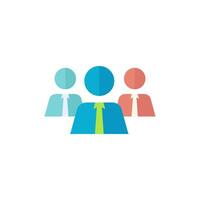 Teamwork icon in flat color style. Business communication collaboration team office vector