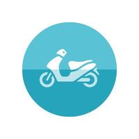 Motorcycle icon in flat color circle style. Scooter, automatic transmission vector