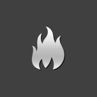 Car on fire icon in metallic grey color style. Automotive accident accident vector