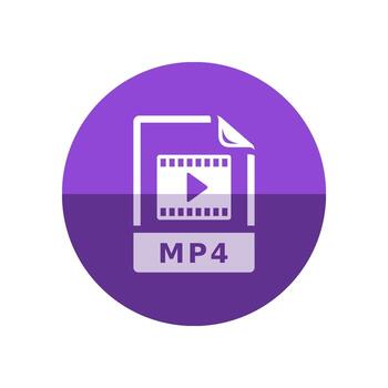 vídeo archivo formato icono en plano color circulo estilo. computadora datos película transmisión en línea descargar vector