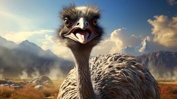 AI generated ostrich high quality image photo