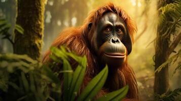 AI generated orangutan high quality image photo