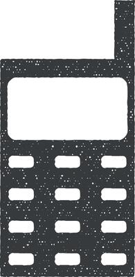 cellular telephone vector icon illustration with stamp effect