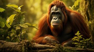 AI generated orangutan high quality image photo