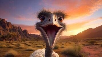 AI generated ostrich high quality image photo