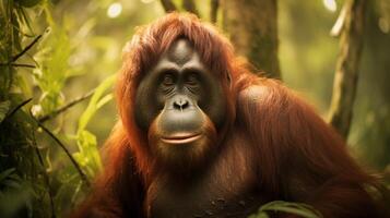 AI generated orangutan high quality image photo