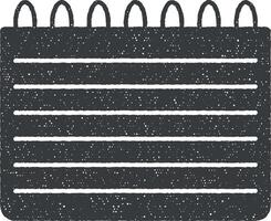 notebook vector icon illustration with stamp effect