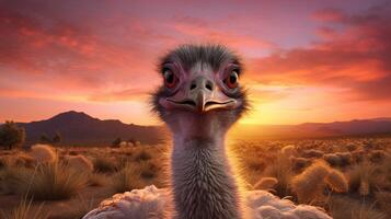 AI generated ostrich high quality image photo