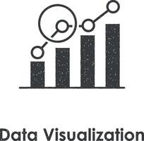 chart, data vector icon illustration with stamp effect