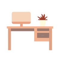 AI generated work desk icon png