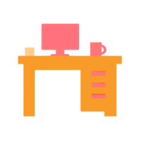 AI generated work desk icon png