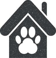 Charity, animal shelter vector icon illustration with stamp effect