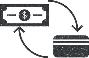 comercio electrónico, pago método, crédito tarjeta, dinero vector icono ilustración con sello efecto