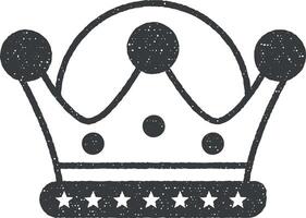 crown diadem vector icon illustration with stamp effect