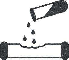 corrosiveness, harmful drops vector icon illustration with stamp effect