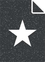 star on document vector icon illustration with stamp effect