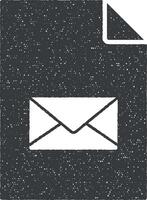 the envelope on document vector icon illustration with stamp effect