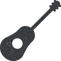 guitar vector icon illustration with stamp effect