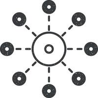 access, network vector icon illustration with stamp effect