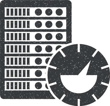 velocidad, alojamiento, red vector icono ilustración con sello efecto