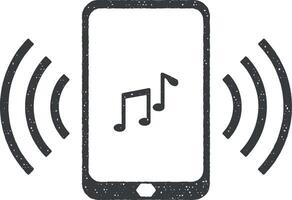 ringtone on your phone vector icon illustration with stamp effect