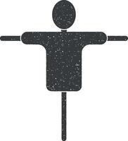 scarecrow vector icon illustration with stamp effect