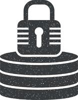 lock, network vector icon illustration with stamp effect