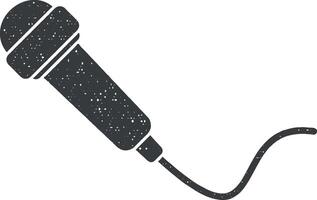 singer microphone vector icon illustration with stamp effect