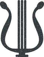 harp vector icon illustration with stamp effect