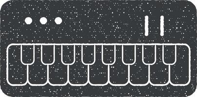 synthesizer vector icon illustration with stamp effect