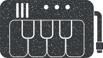 mini synthesizer vector icon illustration with stamp effect