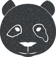 head of panda silhouette vector icon illustration with stamp effect