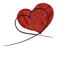 a heart with a black line around it png