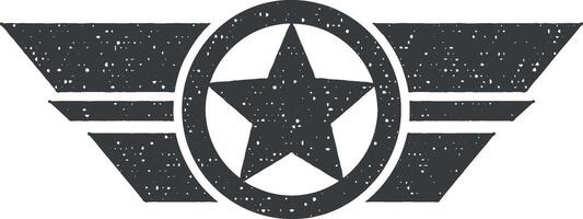 star in a circle vector icon illustration with stamp effect