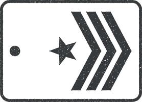 military epaulettes vector icon illustration with stamp effect