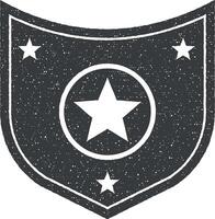 star in the shield vector icon illustration with stamp effect