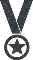 star medal vector icon illustration with stamp effect