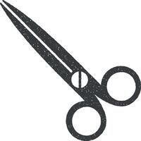 scissors vector icon illustration with stamp effect
