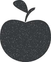 un manzana vector icono ilustración con sello efecto