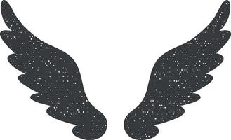 wings vector icon illustration with stamp effect