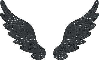 wings vector icon illustration with stamp effect