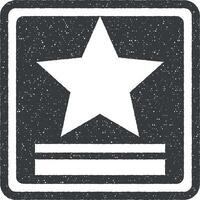 star in a square vector icon illustration with stamp effect