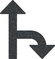 flecha arriba abajo vector icono ilustración con sello efecto