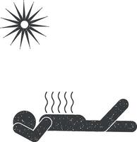 burn out of the sun vector icon illustration with stamp effect