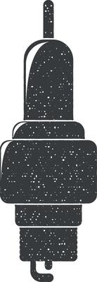 car candle vector icon illustration with stamp effect